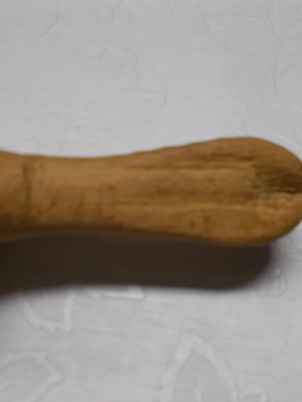 Vintage wooden rolling pin with handles, 17 1/2